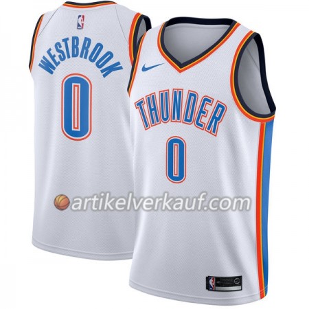 NBA Oklahoma City Thunder Trikot Russell Westbrook 0 Nike 2017-18 Weiß Swingman - Herren